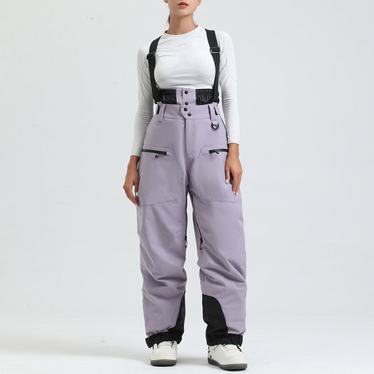 Women's Thickened Thermal Overalls Ski Pants