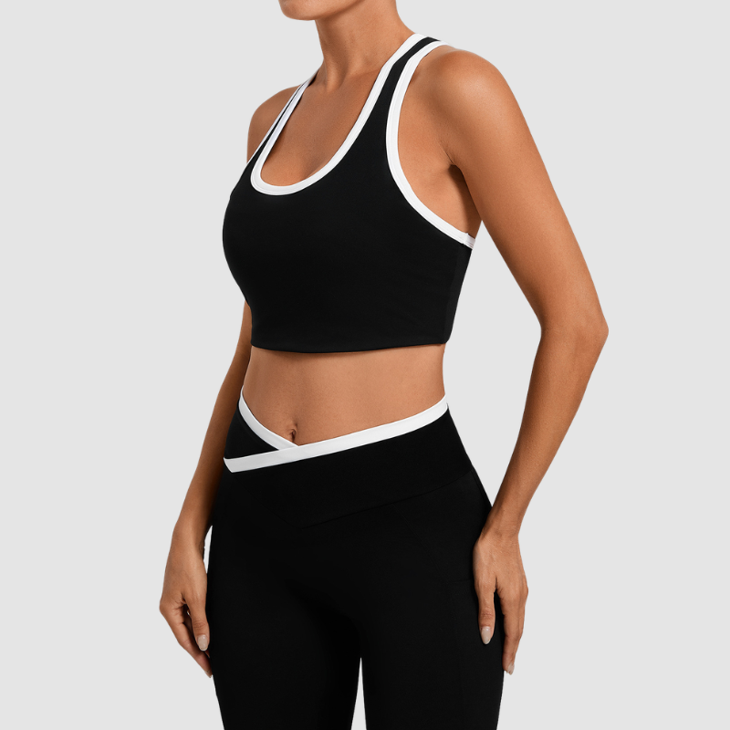 Wholesale U-neck white border sports vest | Wonderxfans bulk activewear