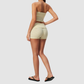 Wholesale Women's Stripe Bandeau Tank & Shorts Yoga Set