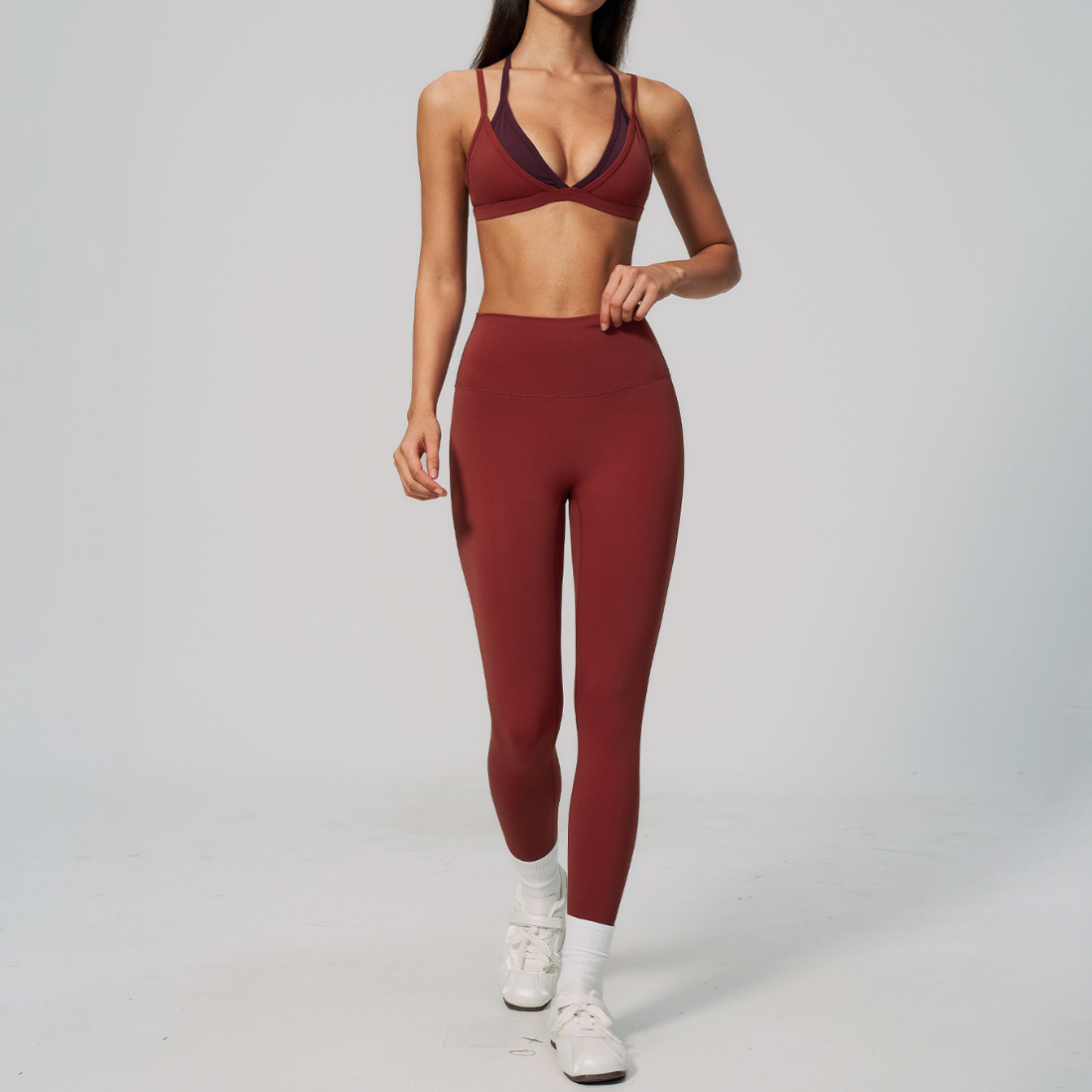 Wholesale Wholesale Slim Strap Yoga Set – Naked-Feel Bra+ Running Fitness Leggings