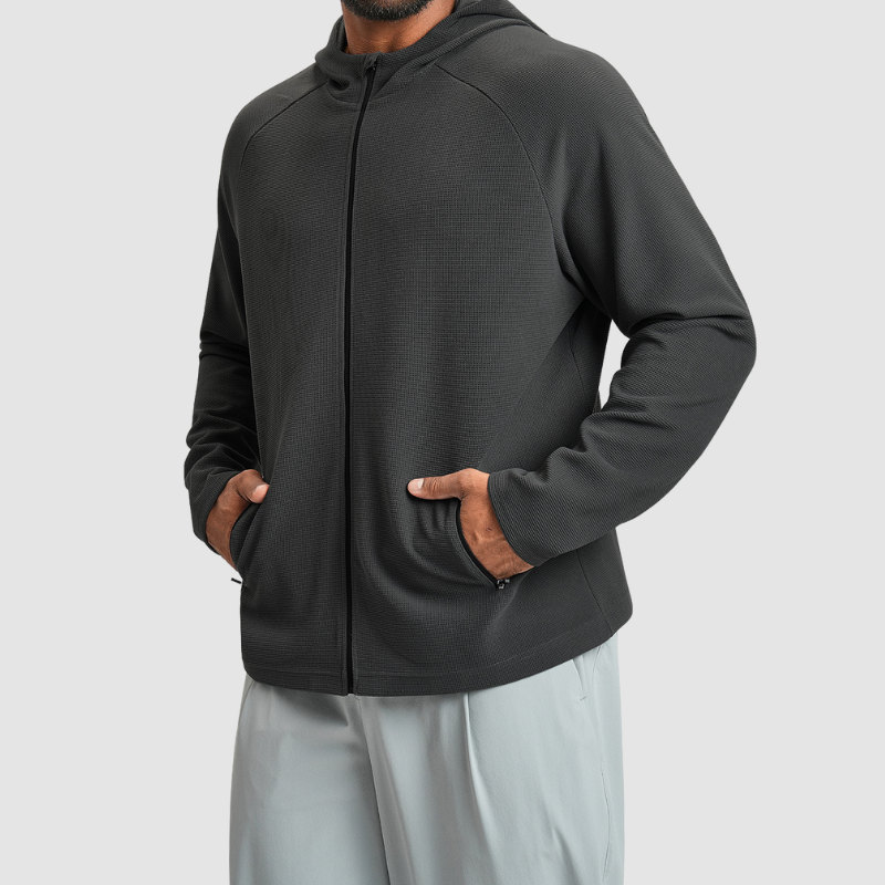 Wholesale Men Anti-static Hooded Zip-up Sports Jacket