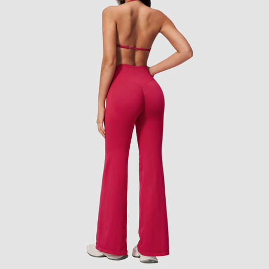 Wholesale Women's Sports Bra & Flare Pants Set – Seamless Yoga Activewear