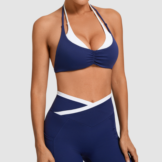Wholesale fake two sports yoga bras | Wonderxfans bulk activewear