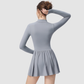 Long-Sleeve Slim-Fit Zippered Activewear Skirt
