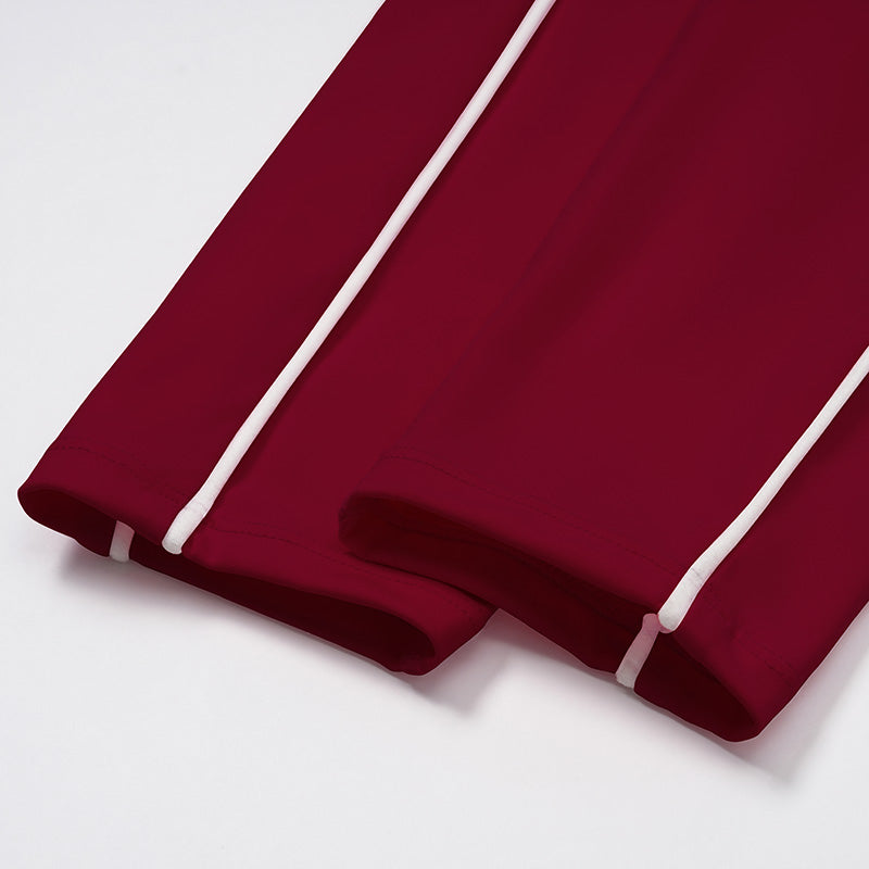 Color-block backless bra + high-waisted leggings 2-piece set