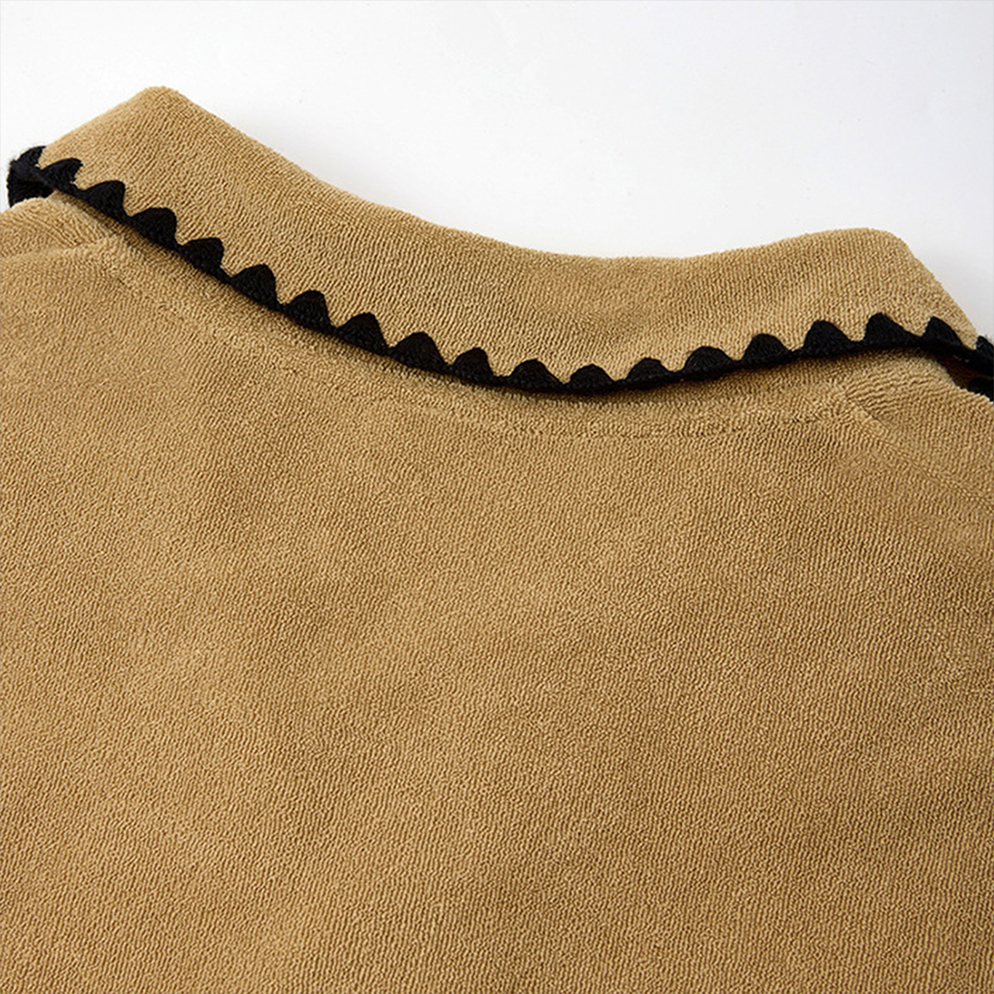 Wholesale Vintage Fleece Polo Sweatshirt – Heavyweight Loose Pullover