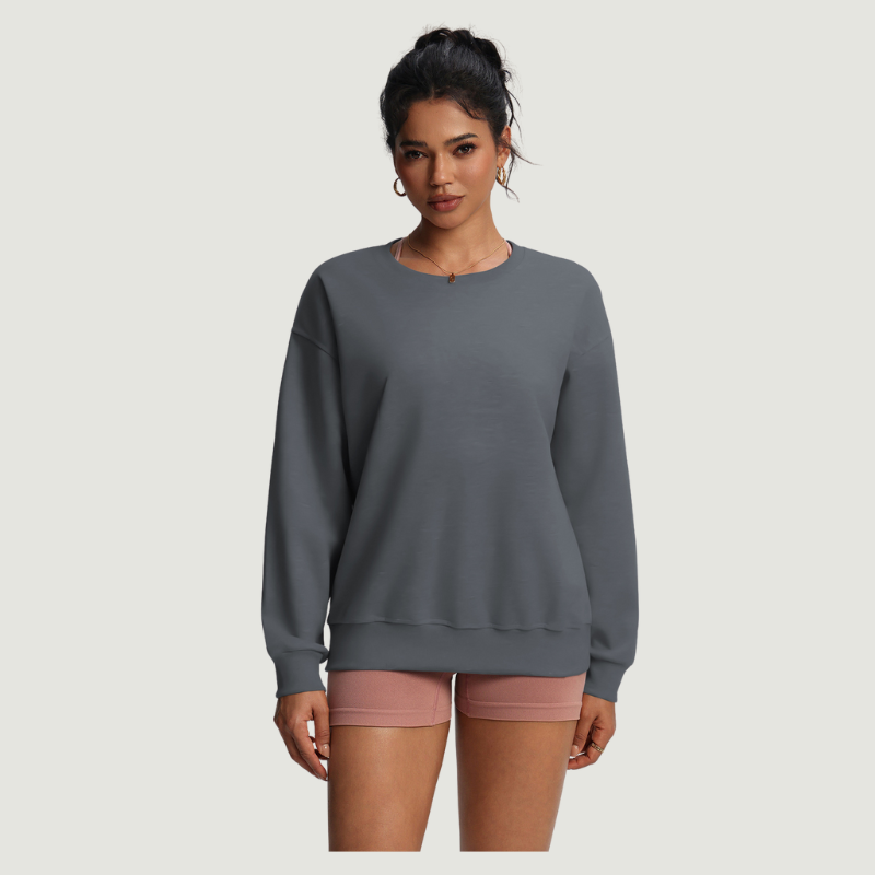 Wholesale crew neck t-shirts, loose-fitting women's sweatshirts