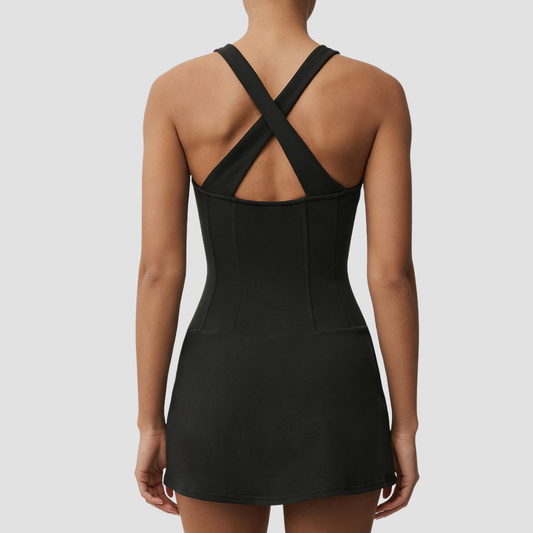 Wholesale Women's Tennis Dress with Built-in Shorts – Quick-Dry Anti-Exposure