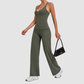 Wholesale Women's Racerback Yoga Set – Double-Layer Chest Pad Cross Waist Flare Pants