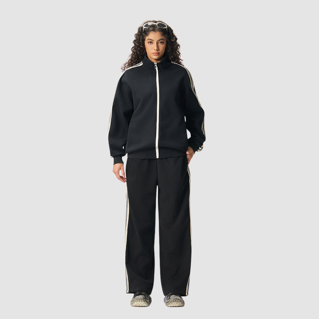 Wholesale Men’s Striped Zip Jacket + Track Pants Set