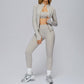 sports jacket+SPORTS BRA + HIGH WAIST LEGGINGS 3-PIECE SET