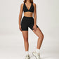 Triangle Cup Sports Bra + Butt-Lifting Shorts 2-Piece Set