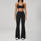 Wholesale Seam-Detail Sports Bra & High-Waist Flare Leggings Set – Brushed Yoga 2-Piece