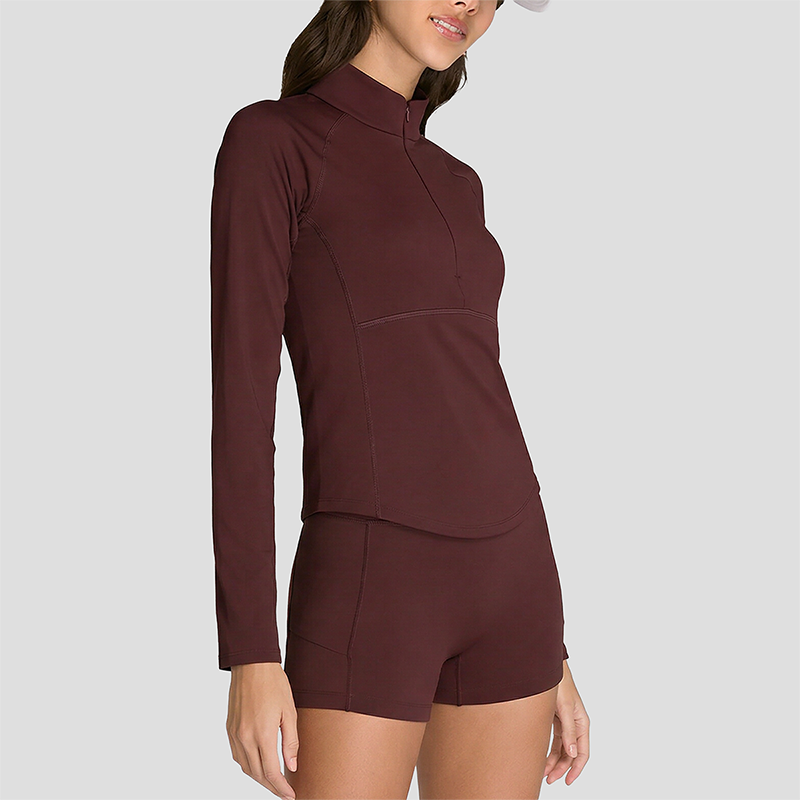 Wholesale Naked-Feel Stand-Collar Zip Jacket & Tennis Shorts Set – 2-Piece Athletic Matching Set