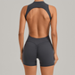 Wholesale Half zip Integrated hip lifting jumpsuit