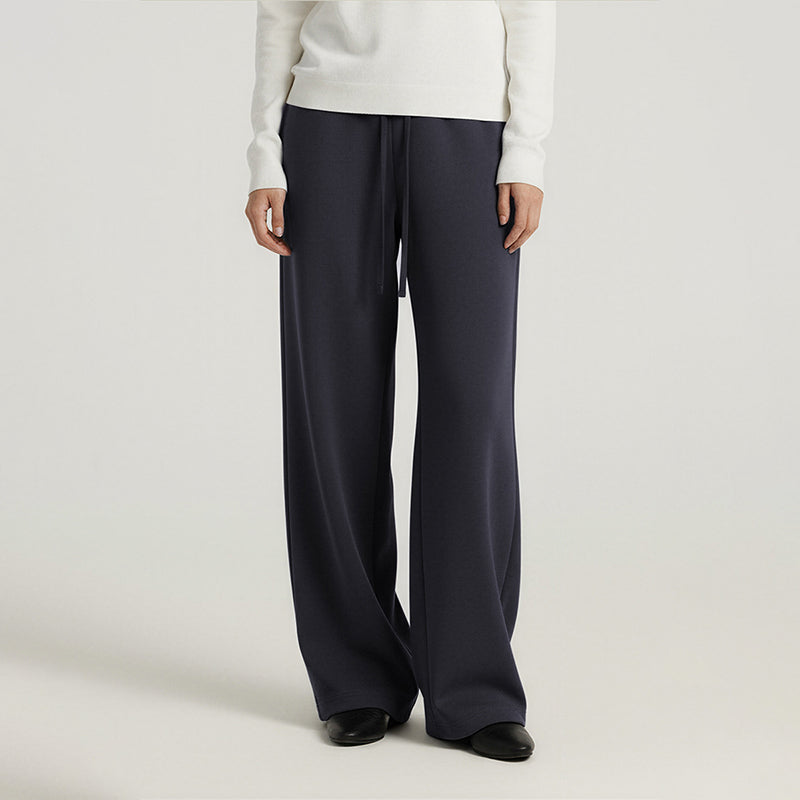 High waist wide-leg trousers