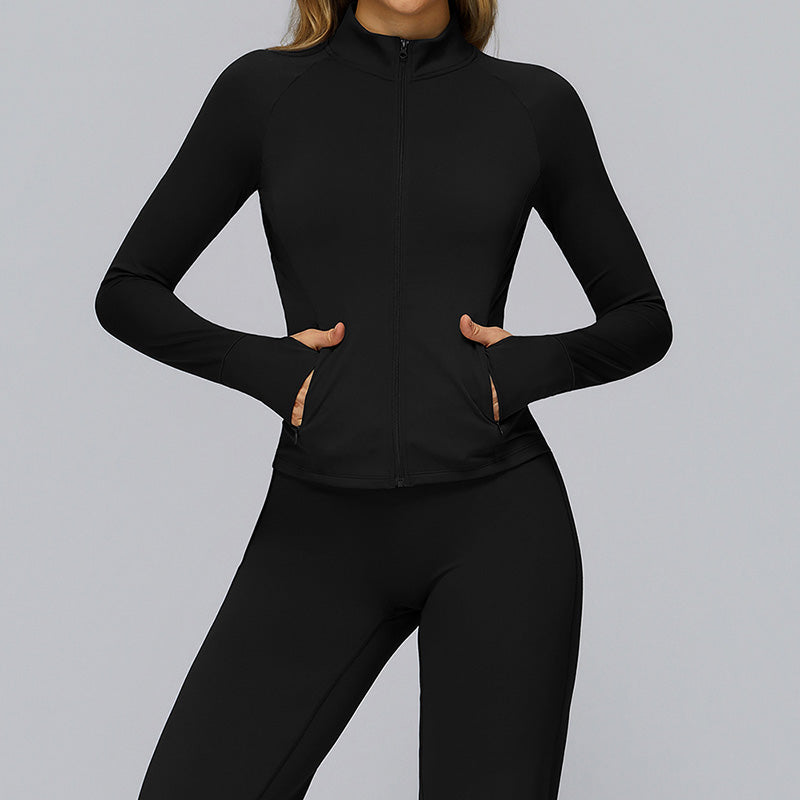 Stand collar zipper jacket