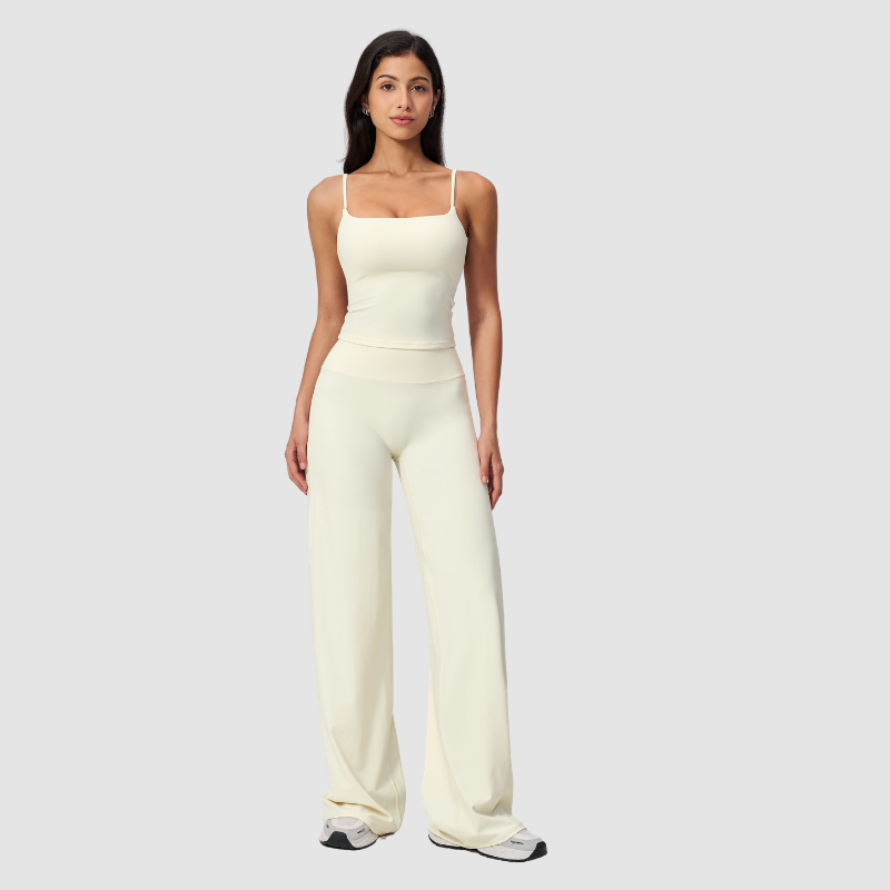 Wholesale Women's Brushed Sports vest+Loose sweatpants 2-piece set