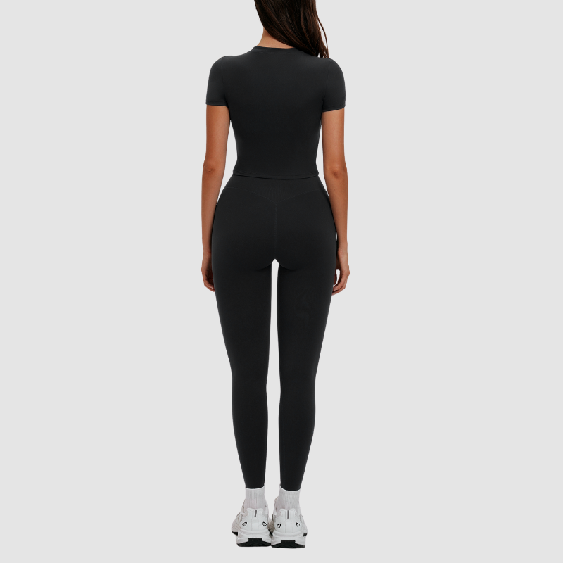 Wholesale solid color short-sleeved T-shirt + leggings