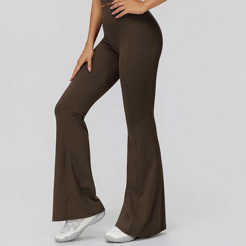 High waist slim trousers running sports flared pants