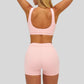Contrasting Color Sports Bra + high waist shorts 2-piece set