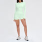 Wholesale solid color long-sleeved top + shorts