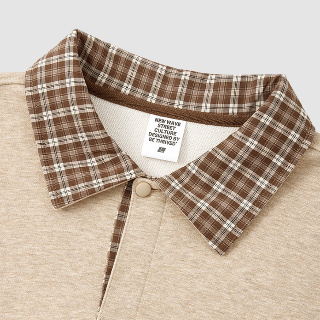 Wholesale Men’s Relaxed Plaid Half-Placket Polo Sweatshirt