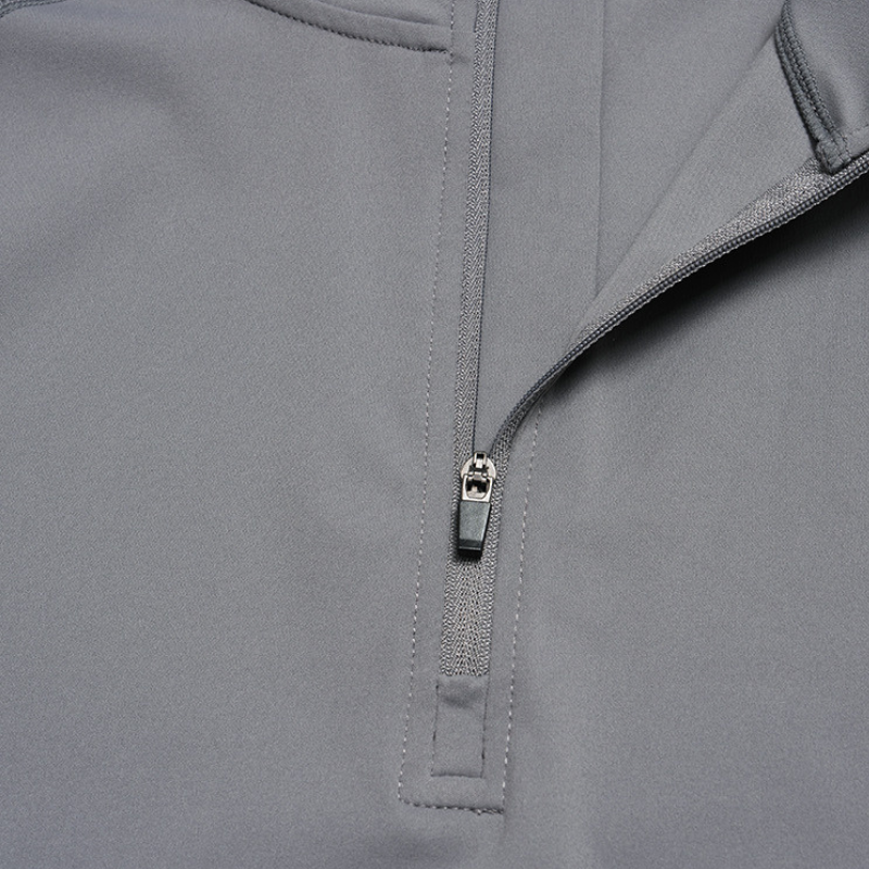 Wholesale Men's Half-Zip Mock Neck Long Sleeve Athletic Top – Moisture-Wicking Gym Fitness Training Shirt
