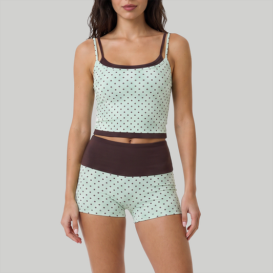 Wholesale Women’s Polka-Dot Tank + Bike Shorts Set