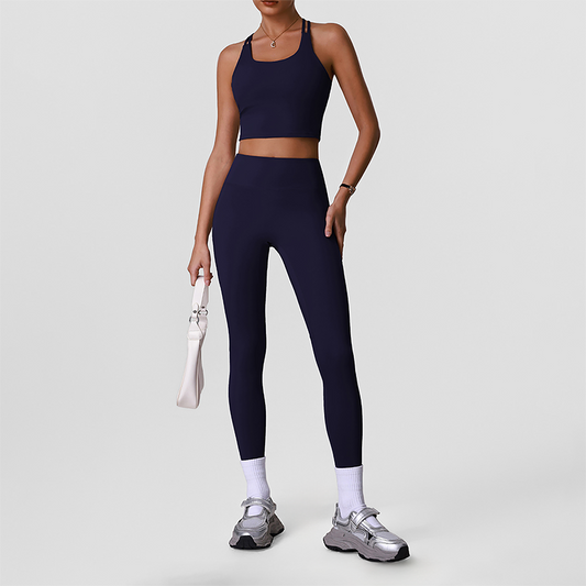 Wholesale Naked-Feel High-Waist Yoga Leggings Set – Racerback Sports Bra & Full-Length Pants