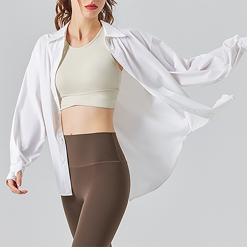 Wholesale UPF50+ Ice-Feel Sun Protection Cardigan – Lightweight Long Sleeve Yoga Cover-Up