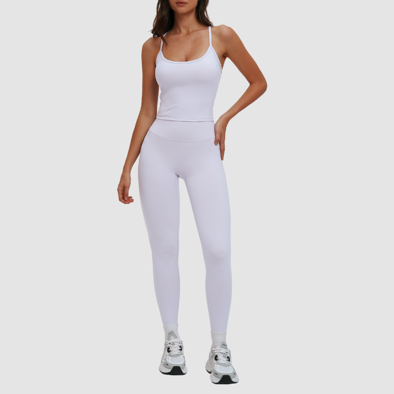 Wholesale yoga tank top with bra pads + leggings