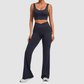 Wholesale Women's Naked-Feel Sports Bra + Flare Pants Set – Moisture-Wicking Yoga Fitness Activewear