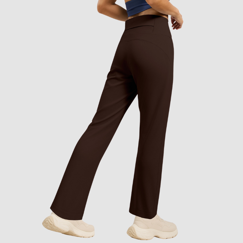 Wholesale back waist pocket yoga straight pants