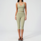 WholesaleWomen's Activewear Brushed Padded Tank & Fitted Capri-Pants Yoga Set