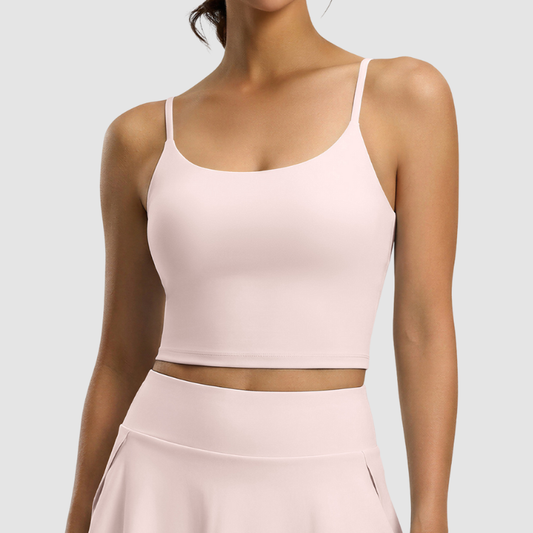 Wholesale spaghetti straps tank top with chest pads