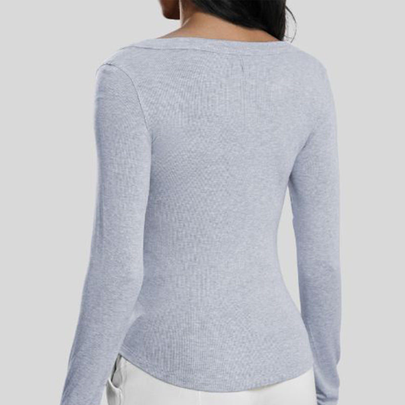 Off-the-shoulder long-sleeved top