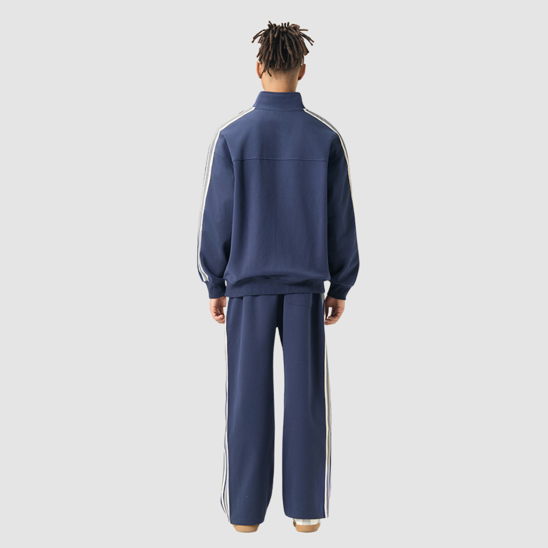 Wholesale Men’s Striped Zip Jacket + Track Pants Set