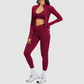 Wholesale stand-collar jacket+leggings+ sports bra 3-piece set