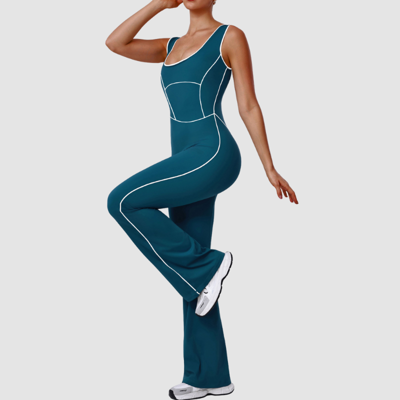 Women's Contrast Color Shaping Yoga Jumpsuit