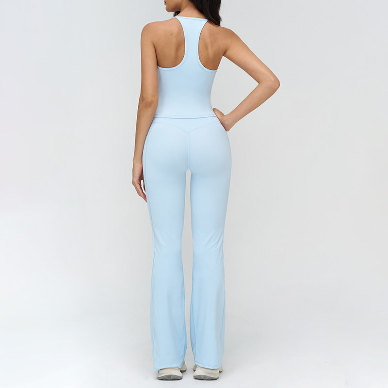 Racerback tank top + Flared pants 2-piece set