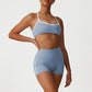 Wholesale Cross-Back Color-Blocked Bra + High-Waisted | Wonderxfans bulk activewear