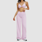 Wholesale spaghetti strap bra + straight pants 2 piece set