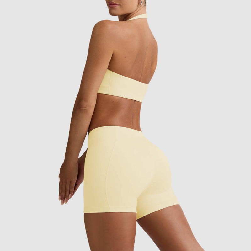 Wholesale backless sports bra + quick drying shorts