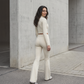Wholesale Women's Zip-Up Long Sleeve Crop Top & High Waist Leggings Set