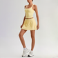 Wholesale Sleeveless Sports Top & Pleated Tennis Skirt Set – Quick-Dry Athletic 2-Piece with Built-In Shorts
