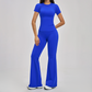 Wholesale Round Neck Short Sleeve Tank Top+High Waist pants 2-piece Set