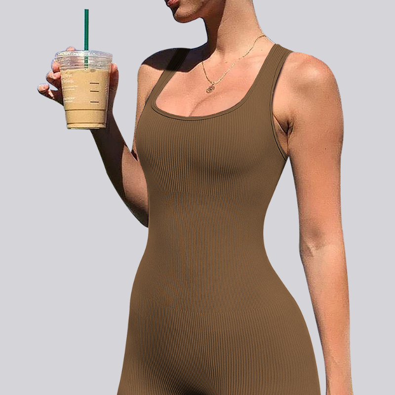 Women's single-layer long pants yoga jumpsuit