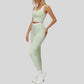 Two-piece contrasting sports tank top+sports leggings 2-piece set