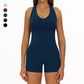 Racerback Sports top + High-waisted shorts 2-Piece Set
